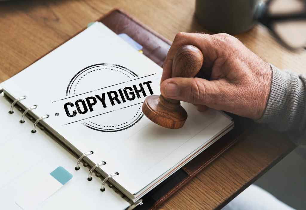 copyright design license patent trademark value concept